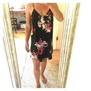 Free people floral print handkerchief slip dress